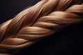 Braided hair on a black background. Close up shot Royalty Free Stock Photo