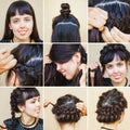 Braided hairdo from beauty blogger Royalty Free Stock Photo