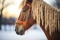 braided horse mane with winter background