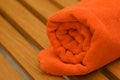 Braided orange towel