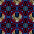 Braided ornamental celtic greek arabesque style seamless pattern. Vector colorful wicker background. Repeat modern patterned