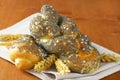 Braided poppy seed bread rolls