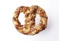 Braided Puff pastrie with almonds Royalty Free Stock Photo