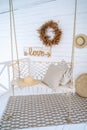 Braided rattan swings. High quality photo