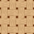 Braided seamless pattern. Brown and beige basket texture square image for background