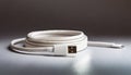 Braided USB-C Cable Rolled Royalty Free Stock Photo