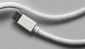 Braided USB-C Cable Rolled Royalty Free Stock Photo
