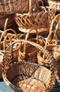 Braided wicker baskets