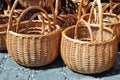 Braided wicker baskets