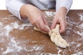 Braiding Challah. Royalty Free Stock Photo