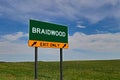 US Highway Exit Sign for Braidwood