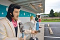 Statues of Elvis Presley, Marilyn Monroe, James Dean, and Betty Boop. Royalty Free Stock Photo