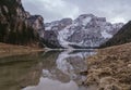 Braies Lake, a famous place in the Italian Alps.