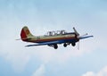 Iak-52 aircraft performing a demonstration flight at Vadeni Fly-In air show