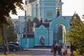 Entrance to Holy Trinity convent to participate in celebration of Apple Feast of the Saviour Feast of the Transfiguration