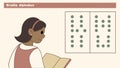 Braille alphabet chart, accessible education and learning. vector design Generative AI Royalty Free Stock Photo