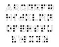 Braille alphabet. English version of Braille alphabet. Abc for vision disable blind people Royalty Free Stock Photo