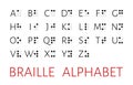 Braille alphabet letters english version vector illustration Royalty Free Stock Photo