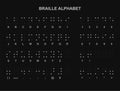 Braille Alphabet, Numbers and Punctuation Set. Vector Royalty Free Stock Photo