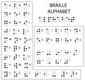 Braille alphabet, punctuation and numbers. Reading for the blind. Tactile writing system used by people who are blind or Royalty Free Stock Photo