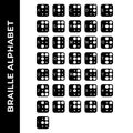 Braille alphabet symbol icon set Royalty Free Stock Photo