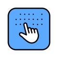 Braille color line icon. Web accessibility. Vector isolated element.