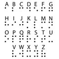 Braille English alphabet letters. Braille is a tactile writing system used by blind sign. Visually impaired people symbol. flat Royalty Free Stock Photo