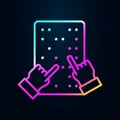 Braille, hand nolan icon. Simple thin line, outline vector of communication icons for ui and ux, website or mobile application