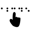 Braille icon on white background. blind symbol. finger touch braille sign. flat style Royalty Free Stock Photo