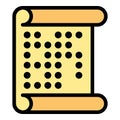 Braille paper text icon color outline vector