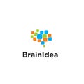 Brain data logo vector icon design illustration isolated white background