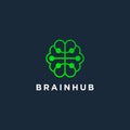 Brain logo vector.brain connection logo design. digital brain logo template