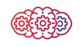 Brain & Abstract Gears Complex Thinking, vector design Generative AI Royalty Free Stock Photo