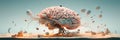 brain with activated areas when solving complex problems. Generative AI