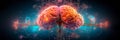 brain with activated areas when solving complex problems. Generative AI