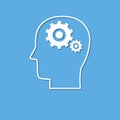 Brain activity icon, cut from white paper Royalty Free Stock Photo