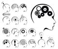 Brain activity and states icon set Royalty Free Stock Photo