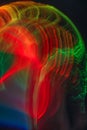 Brain activity? Vivid colours from long exposure of fibre optic lights.