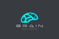 Brain AI Artificial Intelligence Logo Neural Network design abstract vector template. Digital Technology Brainstorm Think