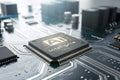 The Brain of AI: A Close-Up View of AI Technology Hardware and Its Role in Computing Royalty Free Stock Photo