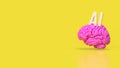 The Brain and AI text for technology concept 3d rendering