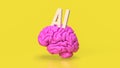 The Brain and AI text for technology concept 3d rendering