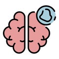 Brain amnesia icon color outline vector Royalty Free Stock Photo