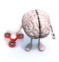 Brain with arms and legs that`s play with fidget spinner