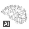 Brain artificial intelligence line, great design for any purposes. Information technology. Abstract background. Science vector