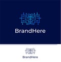 Brain for artificial intelligence logo template