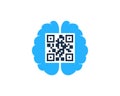 Brain Barcode Icon Logo Design Element