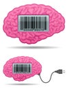 Brain with barcode screen and usb cable