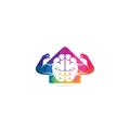 Strong brain vector logo design.