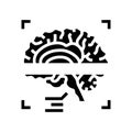 brain biometric scanner glyph icon vector illustration Royalty Free Stock Photo